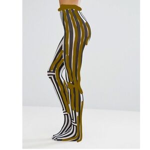 Emilio Cavallini Two Toned Optical Tights OS One Size GOLDEN OLIVE BLACK 40 Den